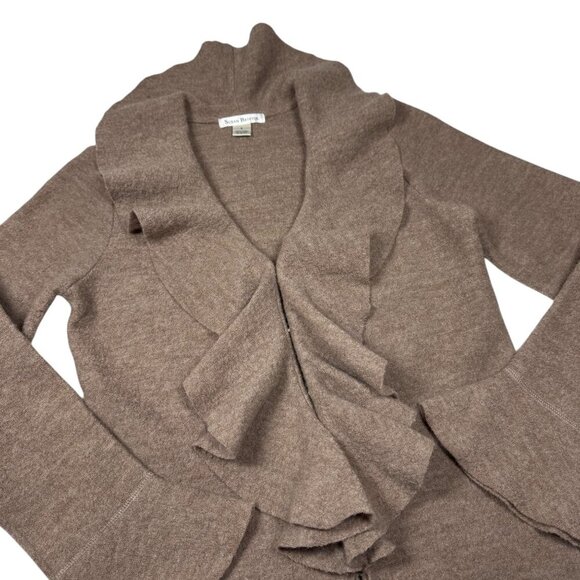 VTG SUSAN BRISTOL Boho Wool Cardigan Sz.S Ruffle Bell Sleeve Cottage Whimsical - Picture 7 of 9